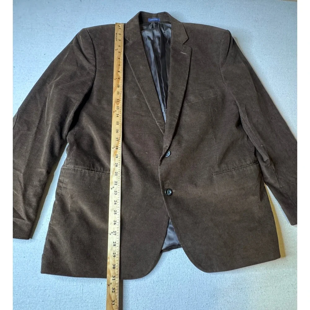 Stafford Signature Mens 48 Reg Brown Corduroy Sport Coat Blazer‎ Elbow Patches